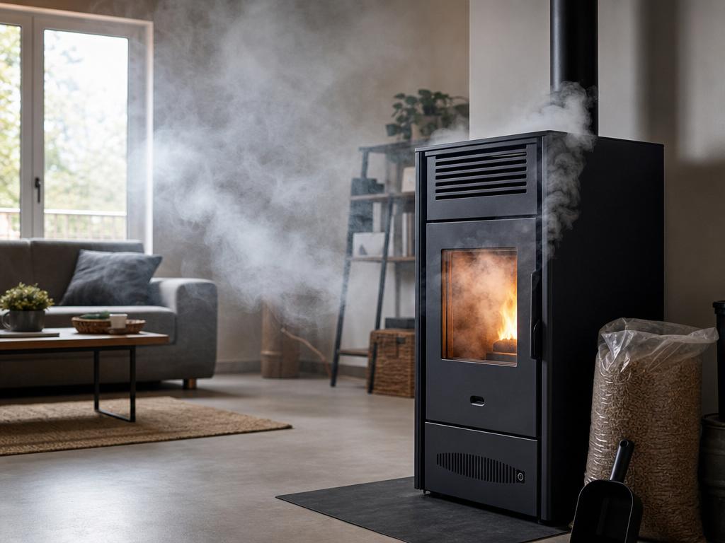 poêle à pellet fumée dans la maison